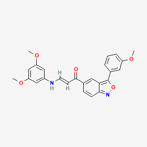 B2474420 (E)-3-(3,5-dimethoxyanilino)-1-[3-(3-methoxyphenyl)-2,1-benzisoxazol-5-yl]-2-propen-1-one CAS No. 383147-18-0
