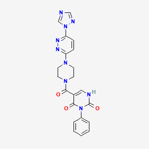 5-(4-(6-(1H-1,2,4-triazol-1-yl)pyridazin-3-yl)piperazine-1-carbonyl)-3-phenylpyrimidine-2,4(1H,3H)-dione
