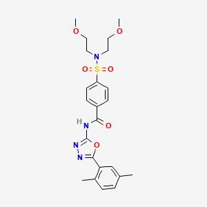 4-(N,N-bis(2-methoxyethyl)sulfamoyl)-N-(5-(2,5-dimethylphenyl)-1,3,4-oxadiazol-2-yl)benzamide