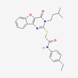 N-(4-ethylphenyl)-2-{[3-(3-methylbutyl)-4-oxo-3,4-dihydro[1]benzofuro[3,2-d]pyrimidin-2-yl]sulfanyl}acetamide