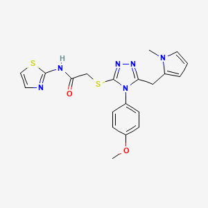 2-[[4-(4-methoxyphenyl)-5-[(1-methylpyrrol-2-yl)methyl]-1,2,4-triazol-3-yl]sulfanyl]-N-(1,3-thiazol-2-yl)acetamide
