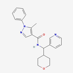 5-methyl-1-phenyl-N-(pyridin-3-yl(tetrahydro-2H-pyran-4-yl)methyl)-1H-pyrazole-4-carboxamide