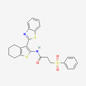 N-(3-(benzo[d]thiazol-2-yl)-4,5,6,7-tetrahydrobenzo[b]thiophen-2-yl)-3-(phenylsulfonyl)propanamide