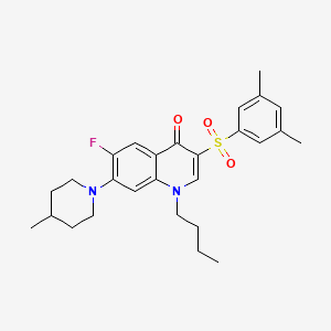 1-butyl-3-((3,5-dimethylphenyl)sulfonyl)-6-fluoro-7-(4-methylpiperidin-1-yl)quinolin-4(1H)-one