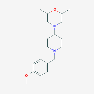 molecular formula C19H30N2O2 B247445 4-[1-(4-Methoxybenzyl)-4-piperidinyl]-2,6-dimethylmorpholine 