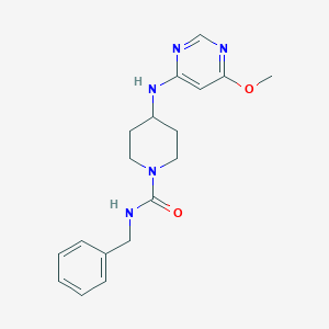 molecular formula C18H23N5O2 B2474451 N-Benzyl-4-[(6-methoxypyrimidin-4-yl)amino]piperidine-1-carboxamide CAS No. 2415512-90-0