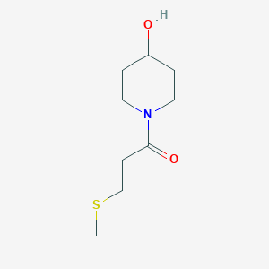molecular formula C9H17NO2S B2474454 1-(4-Hydroxypiperidin-1-yl)-3-methylsulfanylpropan-1-one CAS No. 1154156-78-1