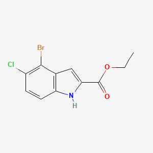 molecular formula C11H9BrClNO2 B2474457 ethyl 4-bromo-5-chloro-1H-indole-2-carboxylate CAS No. 2162414-76-6