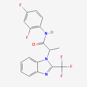 molecular formula C17H12F5N3O B2474460 N-(2,4-difluorophenyl)-2-[2-(trifluoromethyl)-1H-1,3-benzimidazol-1-yl]propanamide CAS No. 478080-08-9