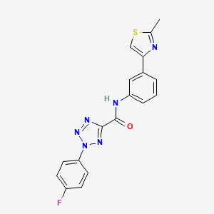 molecular formula C18H13FN6OS B2474469 2-(4-fluorophenyl)-N-(3-(2-methylthiazol-4-yl)phenyl)-2H-tetrazole-5-carboxamide CAS No. 1396713-84-0