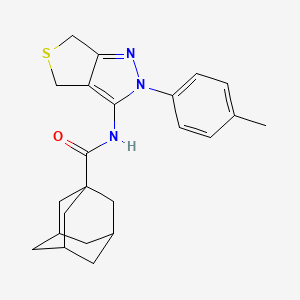 molecular formula C23H27N3OS B2474471 N-[2-(4-methylphenyl)-4,6-dihydrothieno[3,4-c]pyrazol-3-yl]adamantane-1-carboxamide CAS No. 361172-59-0