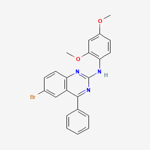 molecular formula C22H18BrN3O2 B2474472 6-溴-N-(2,4-二甲氧基苯基)-4-苯基喹唑啉-2-胺 CAS No. 361480-48-0