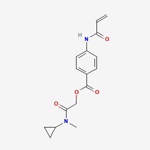 molecular formula C16H18N2O4 B2474477 [2-[环丙基(甲基)氨基]-2-氧代乙基] 4-(丙-2-烯酰氨基)苯甲酸酯 CAS No. 2361675-19-4