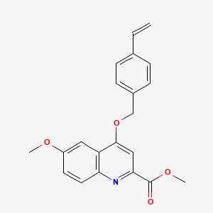 molecular formula C21H19NO4 B2474478 甲基6-甲氧基-4-((4-乙烯基苄基)氧基)喹啉-2-羧酸酯 CAS No. 1359393-34-2