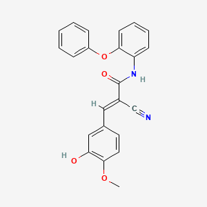 molecular formula C23H18N2O4 B2474484 (E)-2-cyano-3-(3-hydroxy-4-methoxyphenyl)-N-(2-phenoxyphenyl)prop-2-enamide CAS No. 732266-12-5