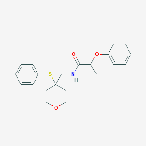 2-phenoxy-N-((4-(phenylthio)tetrahydro-2H-pyran-4-yl)methyl)propanamide