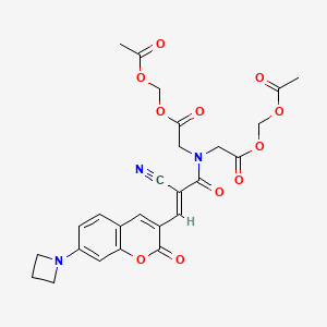 Acetyloxymethyl 2-[[2-(acetyloxymethoxy)-2-oxoethyl]-[(E)-3-[7-(azetidin-1-yl)-2-oxochromen-3-yl]-2-cyanoprop-2-enoyl]amino]acetate