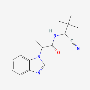 molecular formula C16H20N4O B2474494 2-(Benzimidazol-1-yl)-N-(1-cyano-2,2-dimethylpropyl)propanamide CAS No. 2261239-31-8