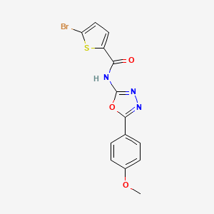 molecular formula C14H10BrN3O3S B2474497 5-bromo-N-(5-(4-methoxyphenyl)-1,3,4-oxadiazol-2-yl)thiophene-2-carboxamide CAS No. 865286-57-3