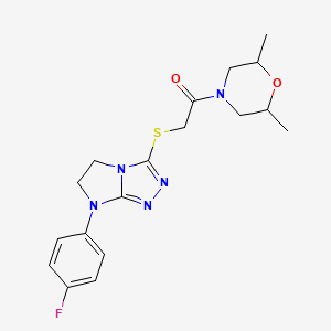 1-(2,6-dimethylmorpholino)-2-((7-(4-fluorophenyl)-6,7-dihydro-5H-imidazo[2,1-c][1,2,4]triazol-3-yl)thio)ethanone