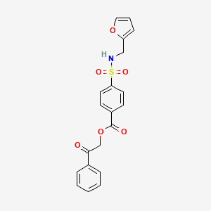 molecular formula C20H17NO6S B2474502 2-Oxo-2-phenylethyl 4-{[(furan-2-yl)methyl]sulfamoyl}benzoate CAS No. 324045-00-3