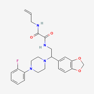 molecular formula C24H27FN4O4 B2474504 N1-allyl-N2-(2-(benzo[d][1,3]dioxol-5-yl)-2-(4-(2-fluorophenyl)piperazin-1-yl)ethyl)oxalamide CAS No. 896363-34-1