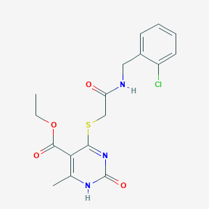 ethyl 4-[2-[(2-chlorophenyl)methylamino]-2-oxoethyl]sulfanyl-6-methyl-2-oxo-1H-pyrimidine-5-carboxylate