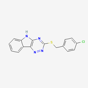molecular formula C16H11ClN4S B2474506 4-氯苄基 5H-[1,2,4]三嗪并[5,6-b]吲哚-3-硫醚 CAS No. 309272-95-5