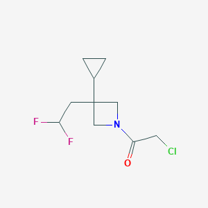 molecular formula C10H14ClF2NO B2474507 2-Chloro-1-[3-cyclopropyl-3-(2,2-difluoroethyl)azetidin-1-yl]ethanone CAS No. 2411312-04-2