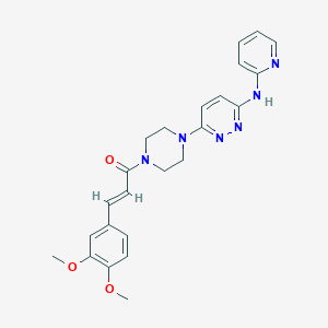 molecular formula C24H26N6O3 B2474508 (E)-3-(3,4-dimethoxyphenyl)-1-(4-(6-(pyridin-2-ylamino)pyridazin-3-yl)piperazin-1-yl)prop-2-en-1-one CAS No. 1226488-16-9