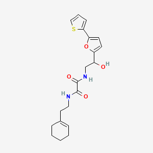 molecular formula C20H24N2O4S B2474509 N-[2-(Cyclohexen-1-yl)ethyl]-N'-[2-hydroxy-2-(5-thiophen-2-ylfuran-2-yl)ethyl]oxamide CAS No. 2309345-50-2