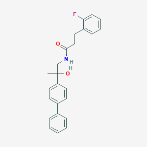 molecular formula C24H24FNO2 B2474512 N-(2-([1,1'-biphenyl]-4-yl)-2-hydroxypropyl)-3-(2-fluorophenyl)propanamide CAS No. 1795296-21-7
