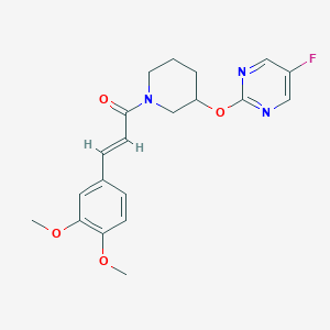 molecular formula C20H22FN3O4 B2474513 (E)-3-(3,4-dimethoxyphenyl)-1-(3-((5-fluoropyrimidin-2-yl)oxy)piperidin-1-yl)prop-2-en-1-one CAS No. 2035001-02-4