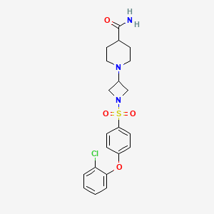 1-(1-((4-(2-Chlorophenoxy)phenyl)sulfonyl)azetidin-3-yl)piperidine-4-carboxamide