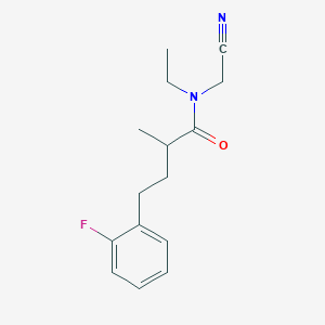 molecular formula C15H19FN2O B2474519 N-(Cyanomethyl)-N-ethyl-4-(2-fluorophenyl)-2-methylbutanamide CAS No. 1436074-61-1