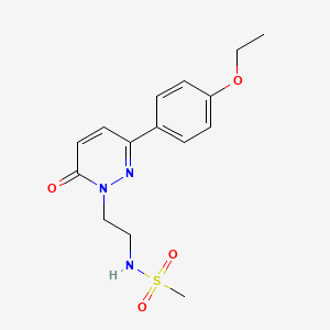 molecular formula C15H19N3O4S B2474525 N-(2-(3-(4-ethoxyphenyl)-6-oxopyridazin-1(6H)-yl)ethyl)methanesulfonamide CAS No. 921513-81-7
