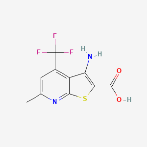 molecular formula C10H7F3N2O2S B2474530 3-Amino-6-methyl-4-(trifluoromethyl)thieno[2,3-b]pyridine-2-carboxylic acid CAS No. 610259-30-8