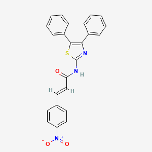 molecular formula C24H17N3O3S B2474534 (E)-N-(4,5-二苯基噻唑-2-基)-3-(4-硝基苯基)丙烯酰胺 CAS No. 476316-89-9