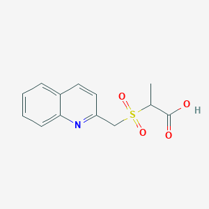 molecular formula C13H13NO4S B2474536 2-(Quinolin-2-ylmethanesulfonyl)propanoic acid CAS No. 1042811-55-1