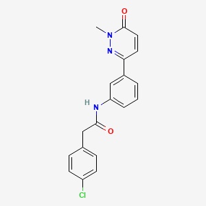 molecular formula C19H16ClN3O2 B2474554 2-(4-chlorophenyl)-N-(3-(1-methyl-6-oxo-1,6-dihydropyridazin-3-yl)phenyl)acetamide CAS No. 920219-83-6