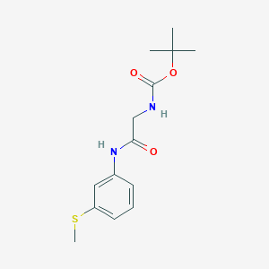 molecular formula C14H20N2O3S B2474555 tert-butyl N-({[3-(methylsulfanyl)phenyl]carbamoyl}methyl)carbamate CAS No. 1390511-25-7