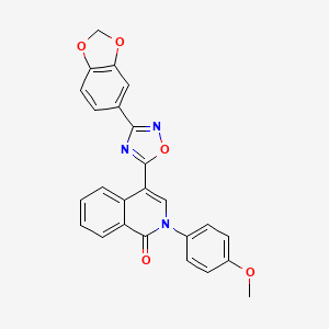 molecular formula C25H17N3O5 B2474556 4-(3-(benzo[d][1,3]dioxol-5-yl)-1,2,4-oxadiazol-5-yl)-2-(4-methoxyphenyl)isoquinolin-1(2H)-one CAS No. 1207002-06-9