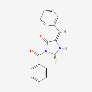molecular formula C17H12N2O2S B2474565 (5E)-3-benzoyl-5-benzylidene-2-sulfanylideneimidazolidin-4-one CAS No. 7245-67-2