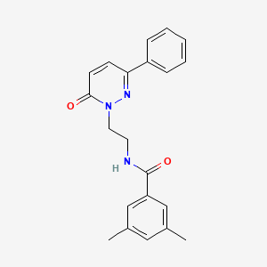 molecular formula C21H21N3O2 B2474573 3,5-dimethyl-N-(2-(6-oxo-3-phenylpyridazin-1(6H)-yl)ethyl)benzamide CAS No. 921872-94-8