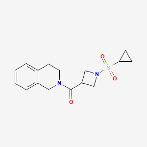 molecular formula C16H20N2O3S B2474583 (1-(cyclopropylsulfonyl)azetidin-3-yl)(3,4-dihydroisoquinolin-2(1H)-yl)methanone CAS No. 1428349-15-8