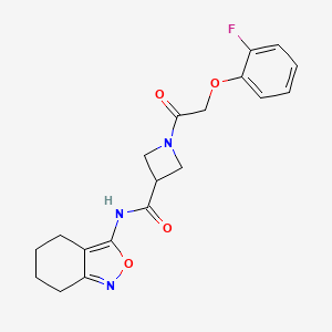 molecular formula C19H20FN3O4 B2474584 1-(2-(2-fluorophenoxy)acetyl)-N-(4,5,6,7-tetrahydrobenzo[c]isoxazol-3-yl)azetidine-3-carboxamide CAS No. 1448123-94-1