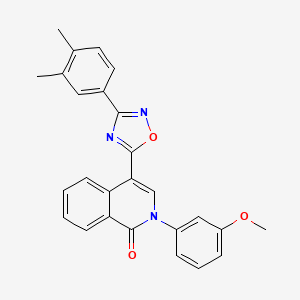 molecular formula C26H21N3O3 B2474606 4-[3-(3,4-dimethylphenyl)-1,2,4-oxadiazol-5-yl]-2-(3-methoxyphenyl)isoquinolin-1(2H)-one CAS No. 1326821-58-2