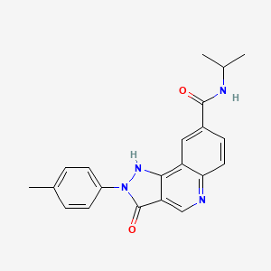 molecular formula C21H20N4O2 B2474623 N-isopropyl-3-oxo-2-(p-tolyl)-3,5-dihydro-2H-pyrazolo[4,3-c]quinoline-8-carboxamide CAS No. 1251611-56-9