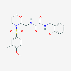 molecular formula C23H29N3O7S B2474626 N1-((3-((4-甲氧基-3-甲基苯基)磺酰基)-1,3-恶唑烷-2-基)甲基)-N2-(2-甲氧基苄基)草酰胺 CAS No. 872986-32-8