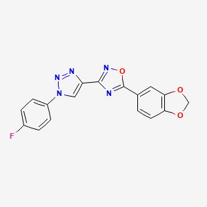 molecular formula C17H10FN5O3 B2474630 5-(1,3-苯并二氧杂环-5-基)-3-[1-(4-氟苯基)-1H-1,2,3-三唑-4-基]-1,2,4-恶二唑 CAS No. 1251630-69-9